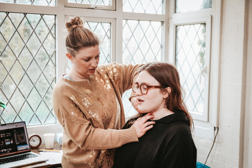 Gemma in her role of Body Specialist providing Laryngeal Manipulation.