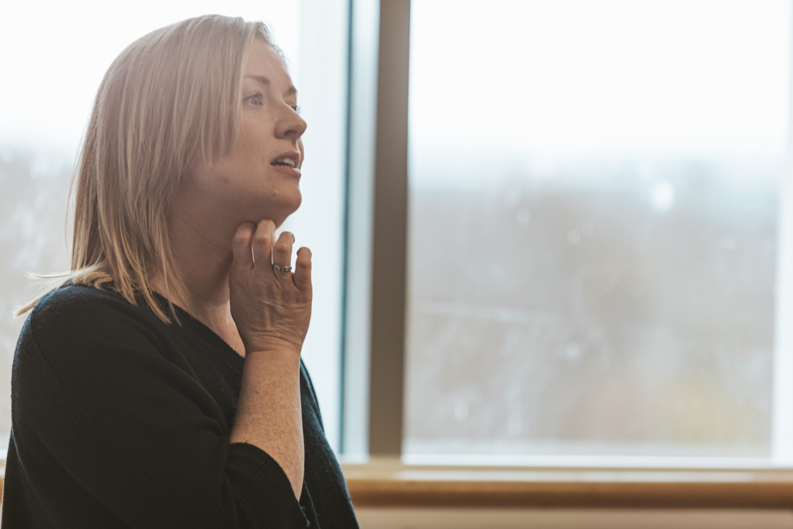 Gemma demonstrating vocal coaching techniques