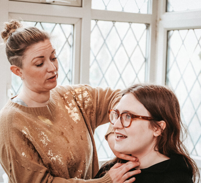 Voice and Body Specialist Gemma Boaden providing laryngeal manipulation on a client